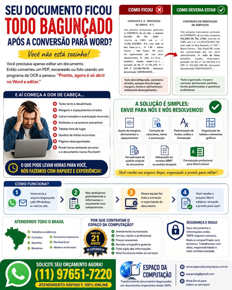 Você converteu um PDF para Word e o documento ficou todo bagunçado? — foto 2