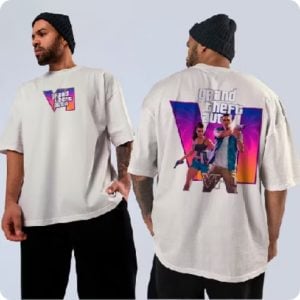 Camiseta Basica Ou Oversized GTA 6 Arte Exclusiva Lancamento Data Arte Game Do Ano Moda. — foto 3