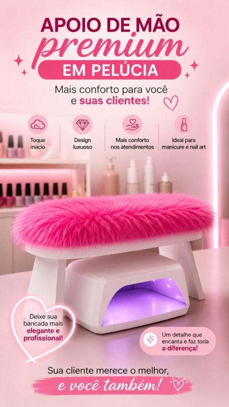 Apoio de Mão Premium em Pelúcia