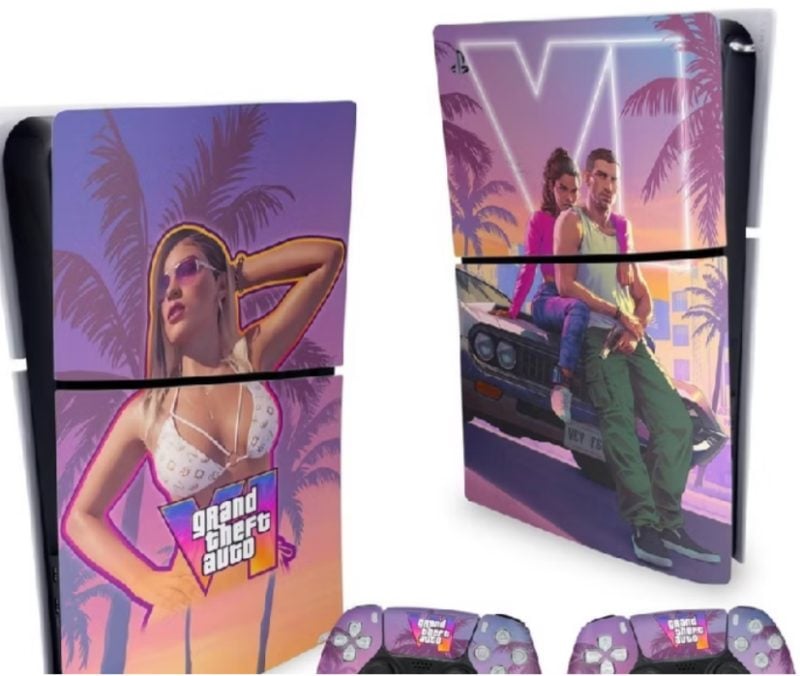 Skin PS5 Fat Playstation 5 Adesivo Horizontal - GTA 6 VI