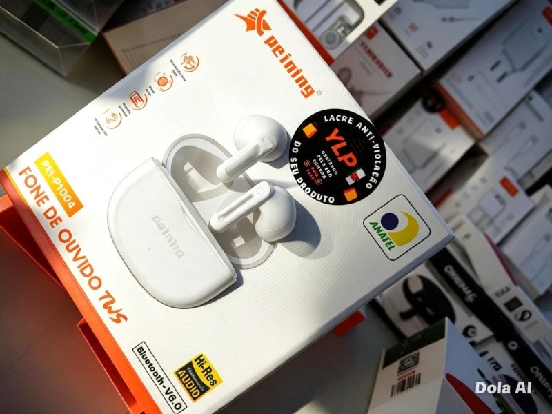 Fone bluetooth PEINING BRANCO PEI-P1004