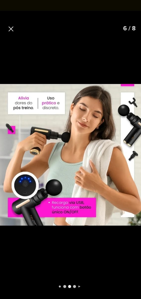 Massageador Pistola Elétrica Profissional Muscular Portátil Aparelho Fisioterapia Corporal — foto 2
