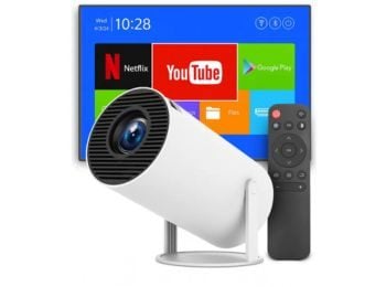 Mini Projetor Davely HY300 4K Android com Wi-Fi e Bluetooth