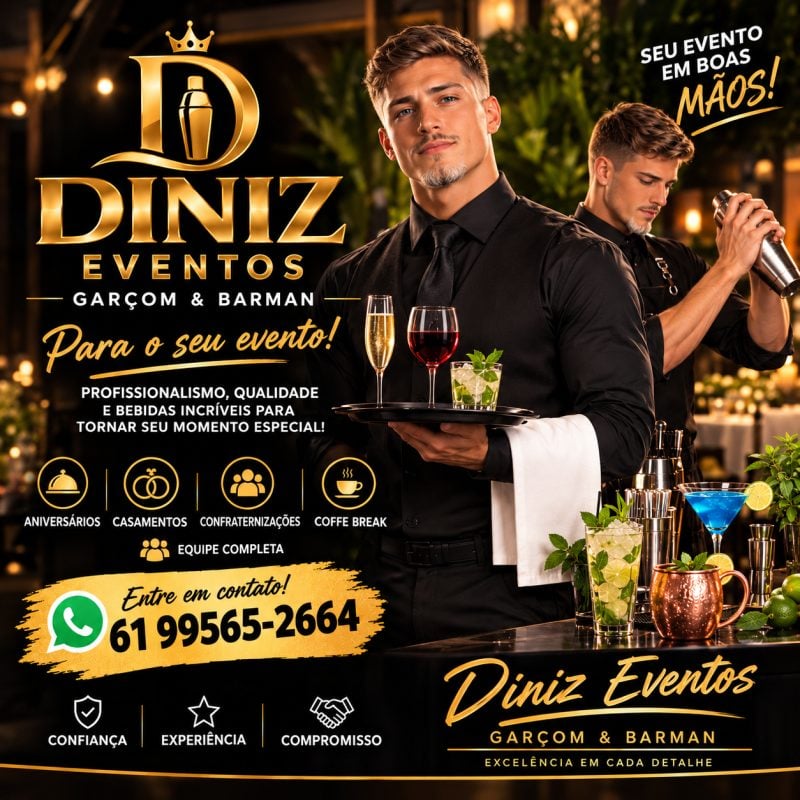Diniz - Garçom & Barman - Equipe Para O Seu Evento
