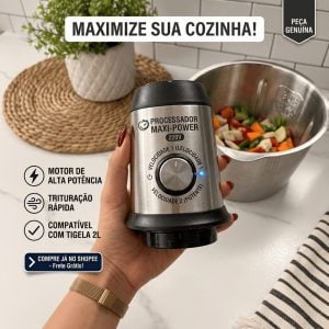 Moedor De Carne Elétrico Processador De Alimentos Inox 2L 220V Triturador Multifunção Pica — foto 8