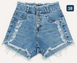 Kit 6 shorts jeans cintura alta tamanho 38 serve 36 também — foto 6