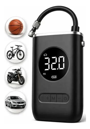 Mini calibrador compressor elétrico digital portátil pneu carro bike bivolt