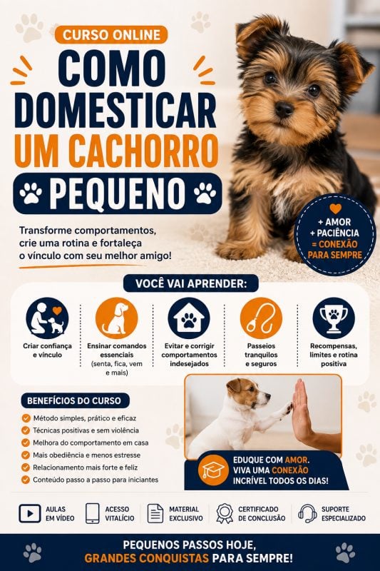 Curso para domar cachorro pequeno