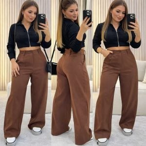 Kit 2 Calça Alfaiataria PREMIUM Cintura Alta Com Bolso PROMOÇÃO — foto 3