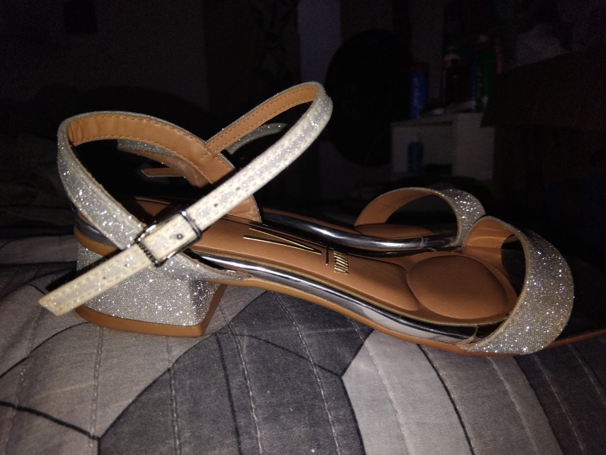 Salto Vizzano Cinza Brilhante Feminino — foto 2