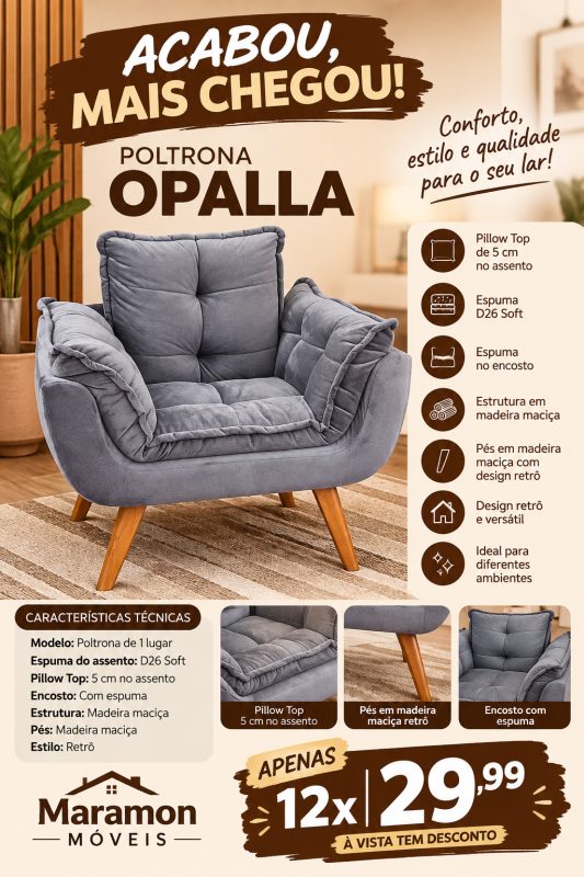 Poltrona Decorativa Opalla