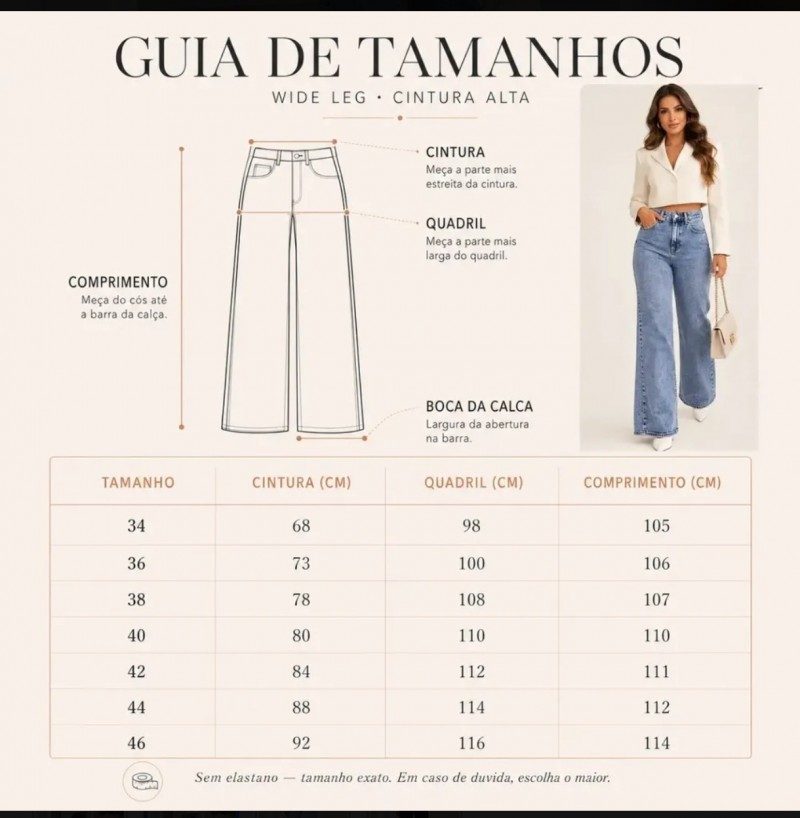 Calça jeans pantalona wide leg feminina cintura alta — foto 2