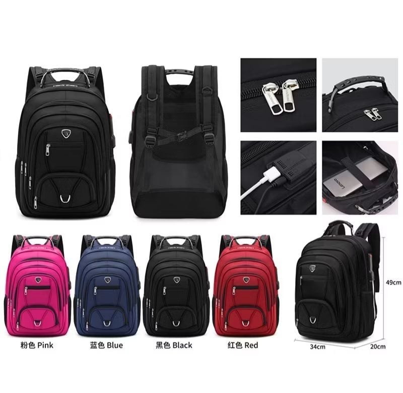 Mochila Bolsa Notebook Impermeável Resistente Reforçada cabo de aço saída USB