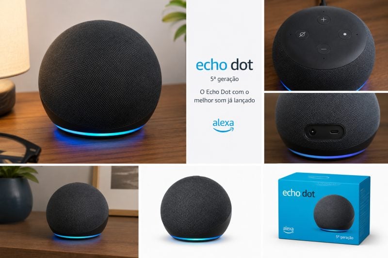 Amazon Echo Dot 5a Geração Alexa Smart Speaker Azul