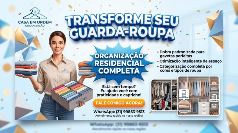 Erviço De Organização & Limpeza De Closet