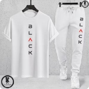 Kit conjunto camiseta e calça moletom moda masculina camiseta casual blak malha algodão — foto 4