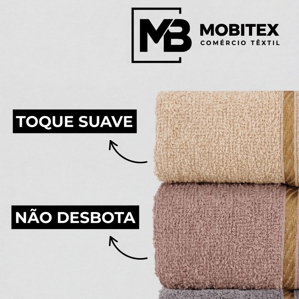 Kit 4 Toalha de Banho Grande Felpuda Macia Premium 100% Algodão 70x130cm — foto 2