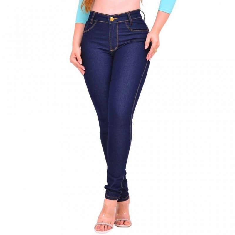 Calça Feminina Jeans Skinny Cintura Alta