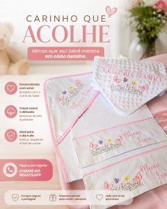 Kits Bebê Personalizados Manta Naninha Fraldas Enxoval — foto 8