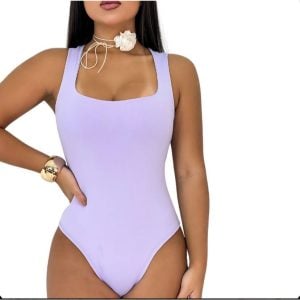 Body Collent Feminino Regata Blusa Decote Quadrado com Forro Estilo Blogueira — foto 3