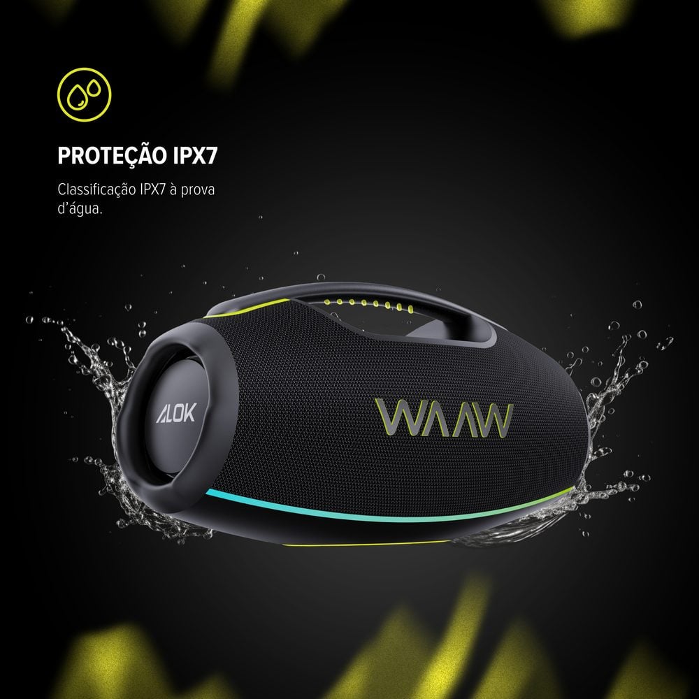 Caixa de Som WAAW Hyperboom 1000 180W IPX7 TWS Bivolt — foto 2