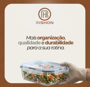Kit 10 Pote De Vidro Marmita Hermético 640ml Freezer Fitness Rishon — foto 6