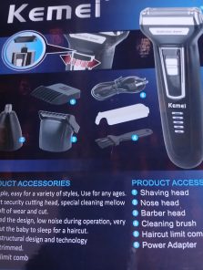 Barbeador Elétrico Kemei 3 em 1 KM 6558 Corta Cabelo Barba — foto 8
