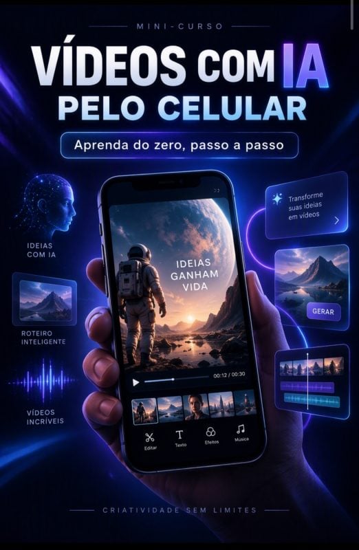 Curso de Vídeos com Inteligência Artificial pelo Celular