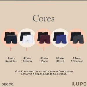 Kit 6 Cuecas Lupo Boxer Box Sem Costura Basic Microfibra — foto 3