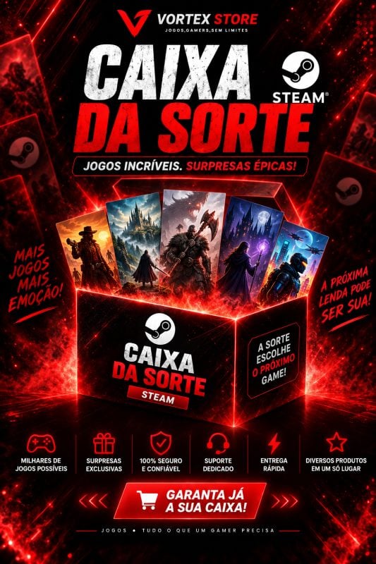 Caixa da Sorte Steam Pague 3 e Receba 7 Jogos!