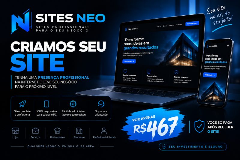 Quer ter seu próprio site? Eu crio para você