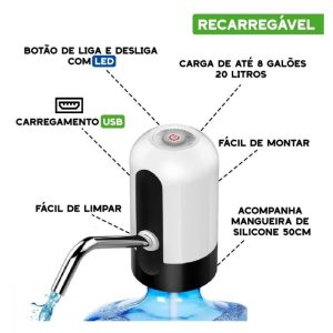 Bomba Elétrica Filtro para Bebedouro e Galão DÁgua até 20L — foto 4