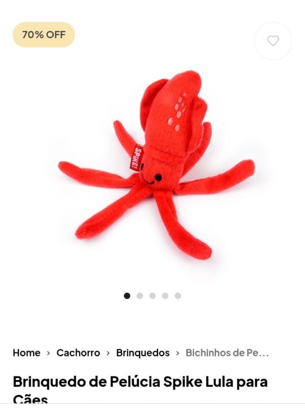 Brinquedo de pelúcia Spike Lula para cães