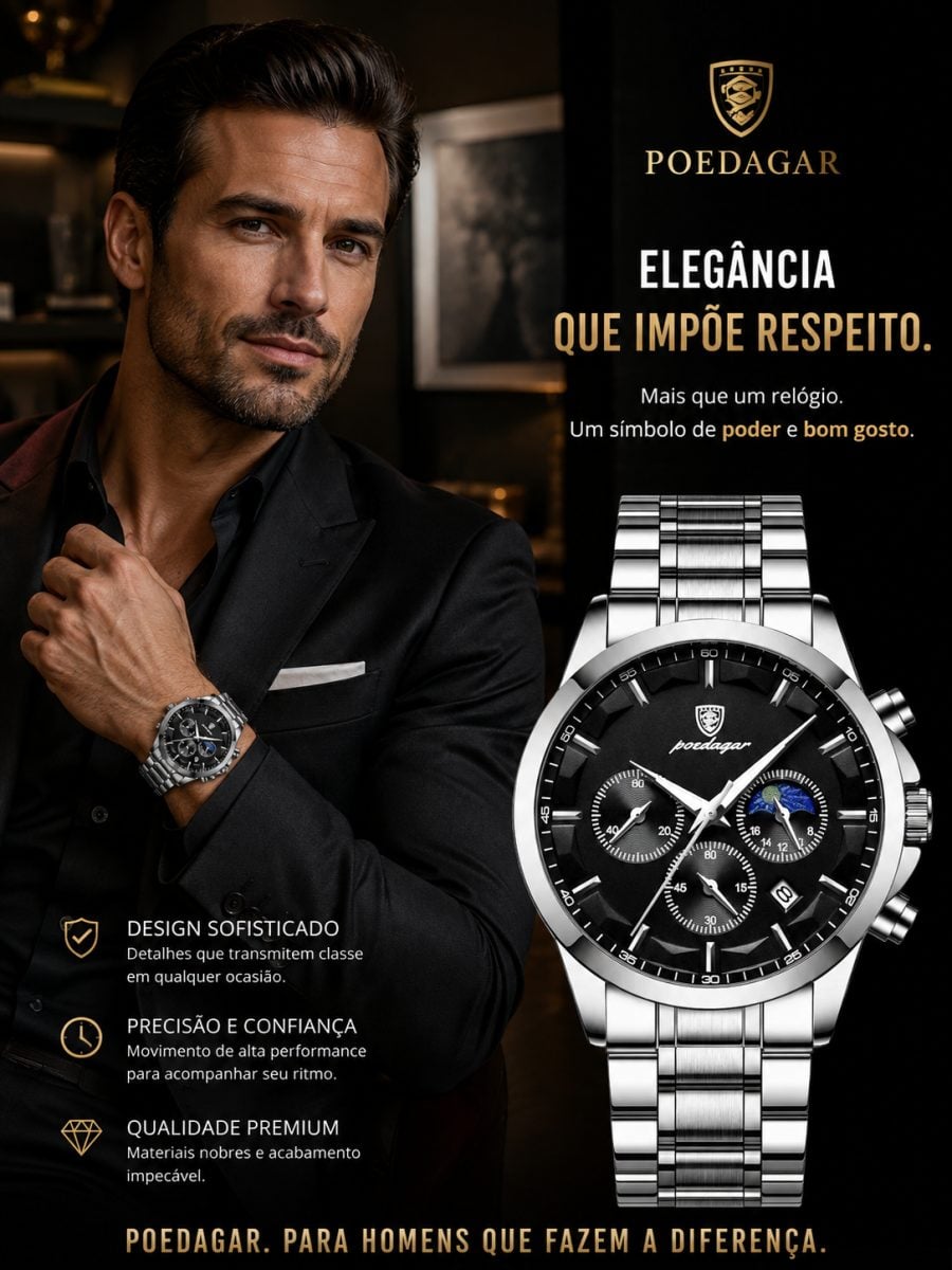 Relógio masculino quartzo Poedagar — foto 2