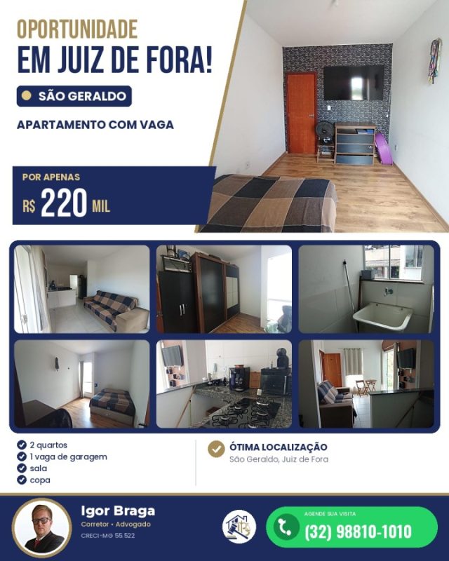 Apartamento 2 Quartos para Venda em Juiz de Fora, São Geraldo, 2 dormitórios, 1 banheiro,