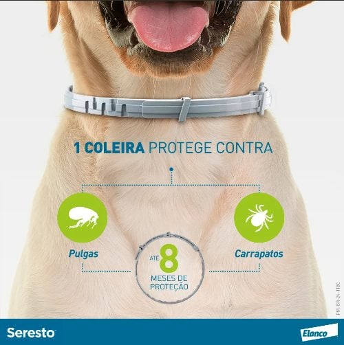 Coleira Seresto Elanco Antipulgas e carrapatos Cachorros +8kg 1unid Cor Cinza — foto 2