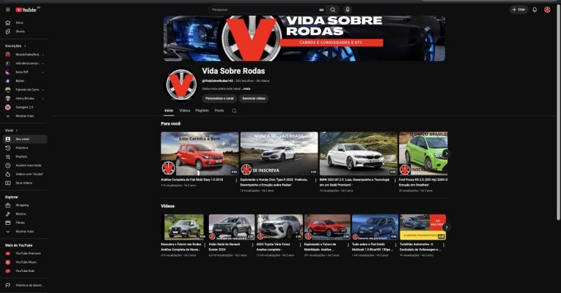 Vendo Um Canal Automotivo do Yt