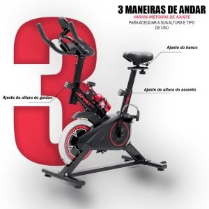 Bicicleta Ergometrica Spinning Academia Bike Fitness Profissional Monitor de Treino Garra — foto 8