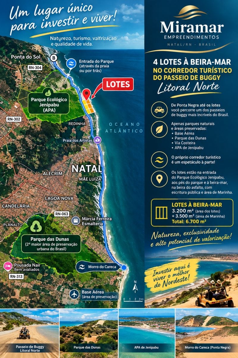 Lotes Frente Mar no RN - Ideal para Investimento, Turismo e Projeto de Praia — foto 2