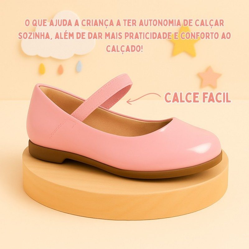 Sapatilha feminina infantil com elástico