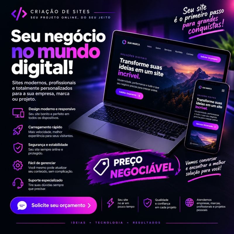 Criação de Sites Profissionais para Empresas e Negócios