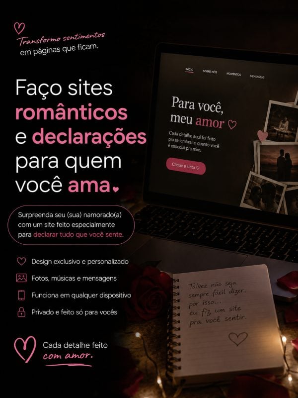 Transforme seu amor em um site inesquecível
