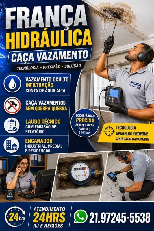 Caça vazamentos Encanador Industrial Predial e residencial