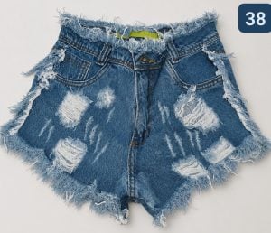 Kit 6 shorts jeans cintura alta tamanho 38 serve 36 também — foto 7