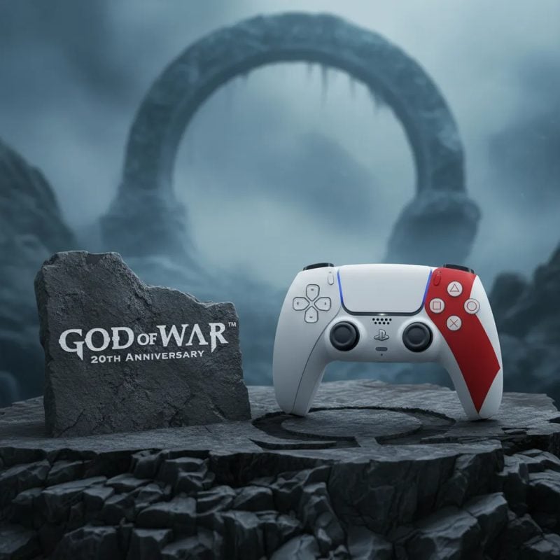 Controle Ps5 Dualsense Sem Fio Edição God Of War Kratos Branco