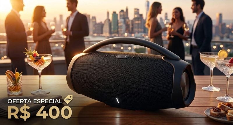 Caixa de Som Portátil Boombox 3 Preta