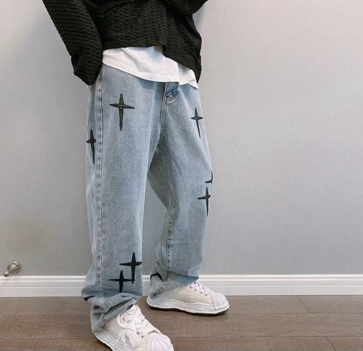 Calça Jeans Baggy Wide Leg Streetwear - Drapes Veltclub — foto 2
