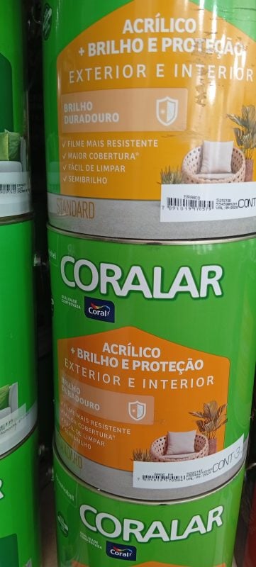 Tinta Coralar Coral Standard - Acrílico Semibrilho - 3L - Base Brilho Duradouro
