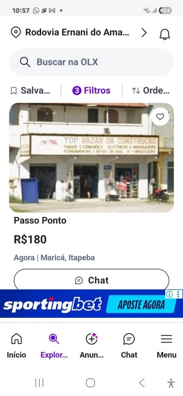 Passo ponto:Bazar da Construção.