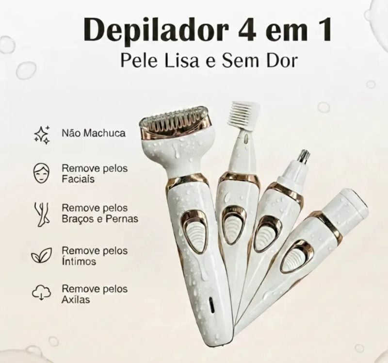 Depilador Feminino 4 em 1 pelos íntimos
